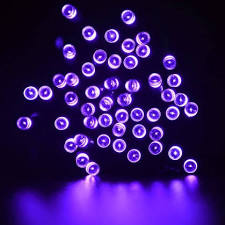 600085 30 Led String Light Battery Operated Black Wire, Purple