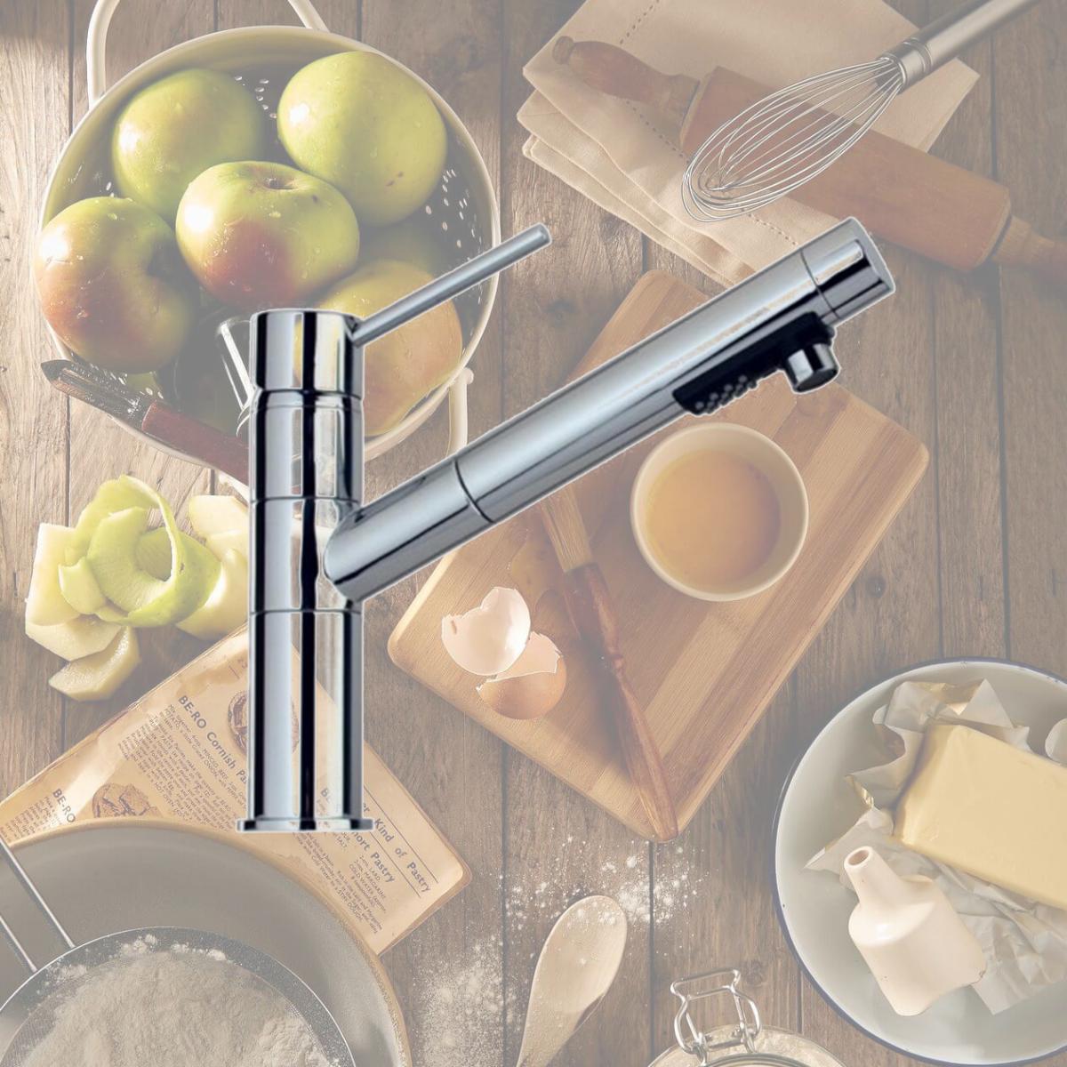 Picture of La Toscana 78CR568 Elba Pullout Kitchen Faucet - Polished Chrome
