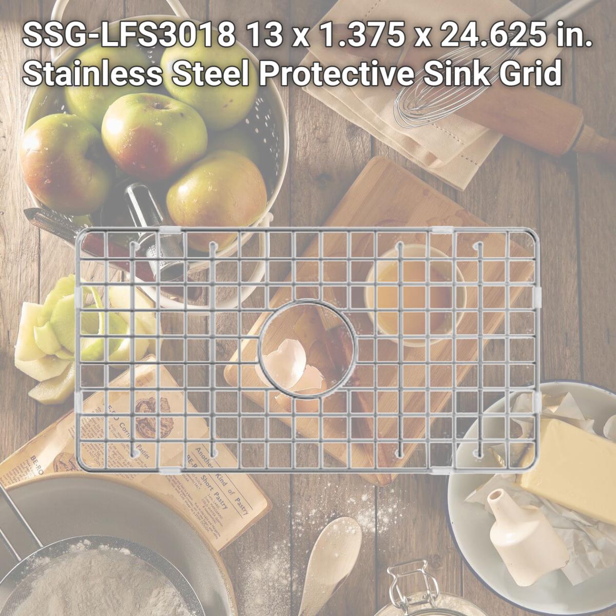 Picture of LaToscana SSG-LFS3018 13 x 1.375 x 24.625 in. Stainless Steel Protective Sink Grid