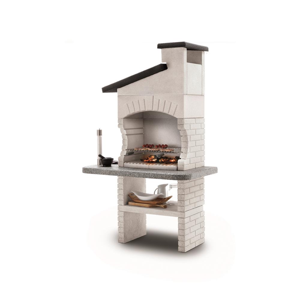 Guanaco 2 Palazzetti Guanaco 2 Charcoal Or Wood Fire Outdoor Grill, White Marmotech