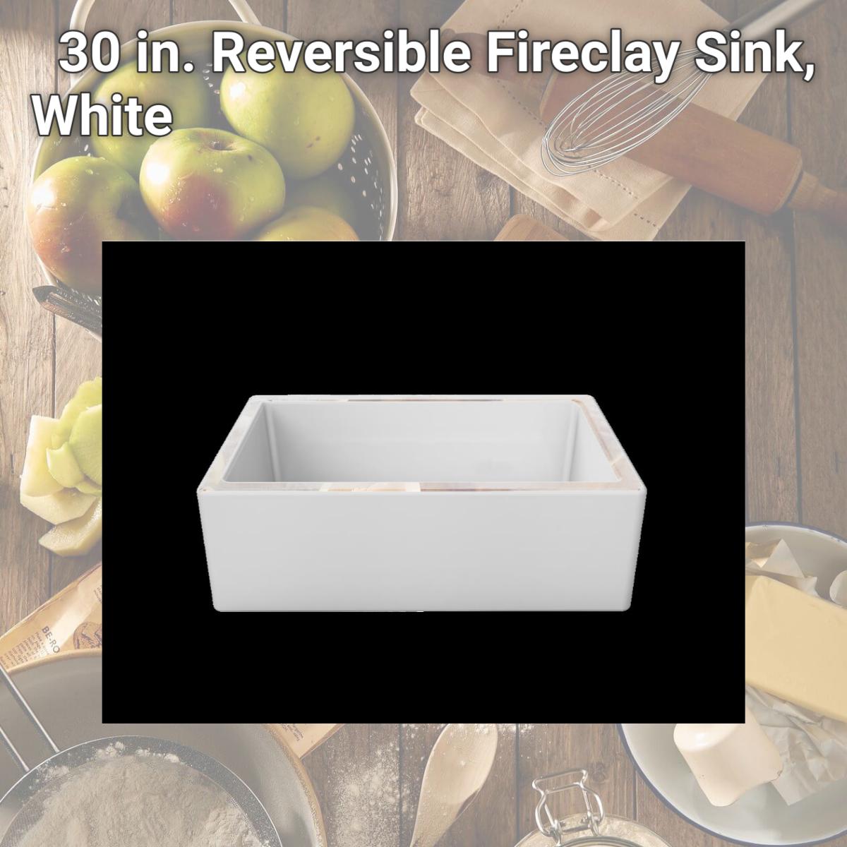 Picture of Piralla FM03018001 30 in. Reversible Fireclay Sink, White
