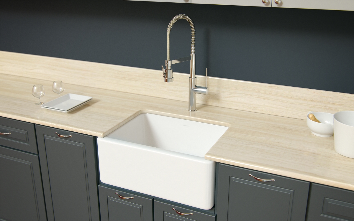 Picture of LaToscana LNR2418W Latoscana LNR2418W 24 in.Reversible FireclaySingle Bowl Kitchen Sink