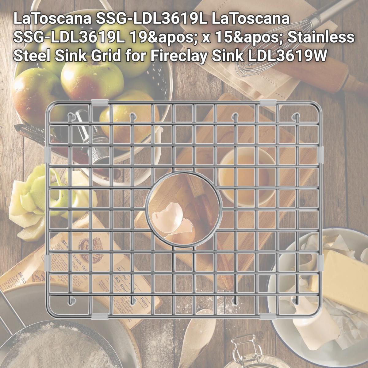 Picture of LaToscana SSG-LDL3619L LaToscana SSG-LDL3619L 19' x 15' Stainless Steel Sink Grid for Fireclay Sink LDL3619W