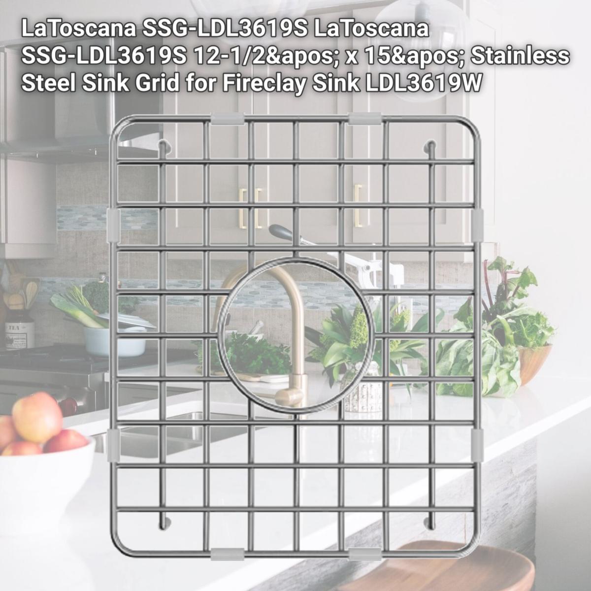 Picture of LaToscana SSG-LDL3619S LaToscana SSG-LDL3619S 12-1/2' x 15' Stainless Steel Sink Grid for Fireclay Sink LDL3619W