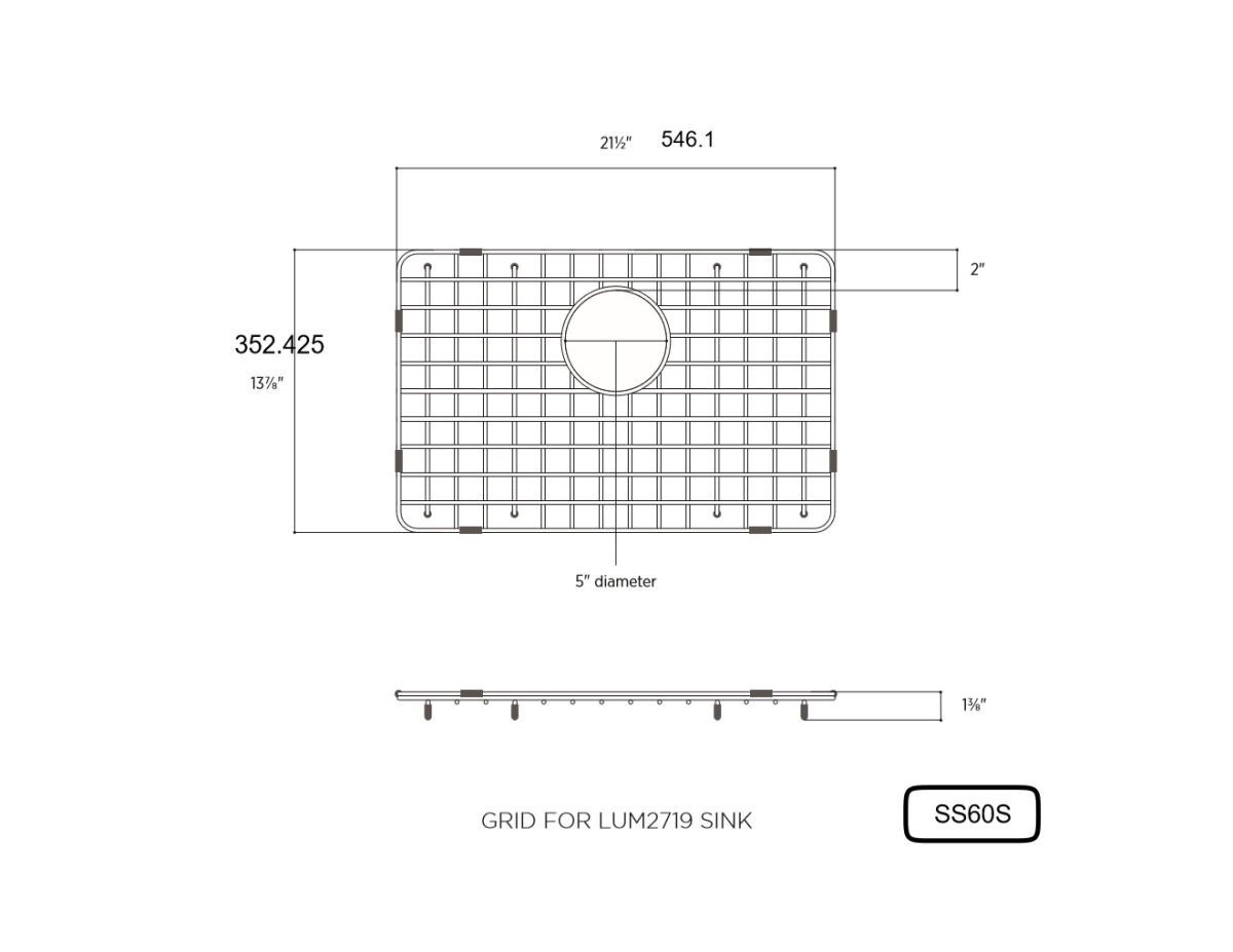 Picture of LaToscana SSG-LUM2719W LaToscana SSG-LUM2719W  21-1/5' x 13-7/8' Stainless Steel Sink Grid for Fireclay Sink LUM2719W