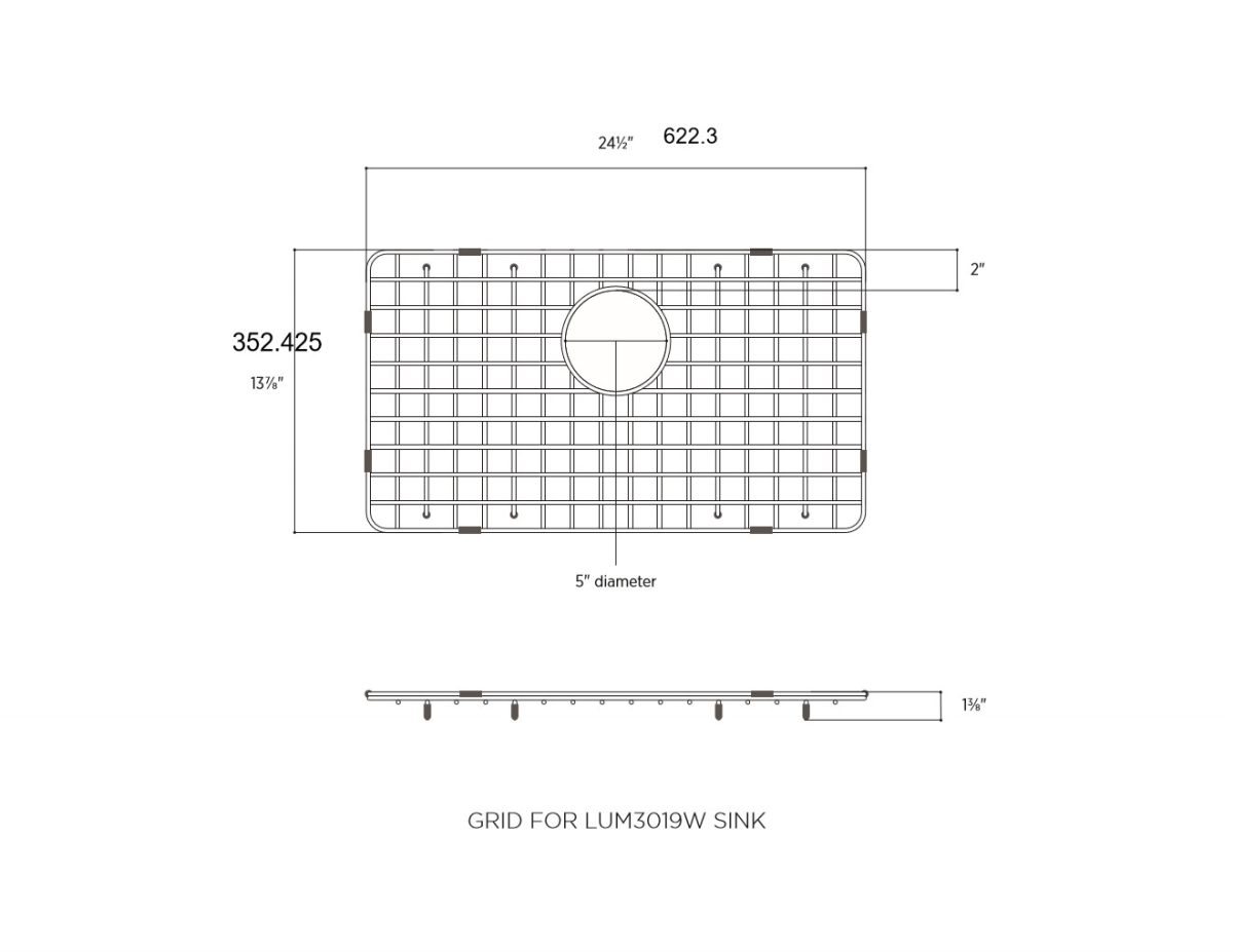 Picture of LaToscana SSG-LUM3019W LaToscana SSG-LUM3019W 24-1/5' x 13-7/8' Stainless Steel Sink Grid for Fireclay Sink LUM3019W