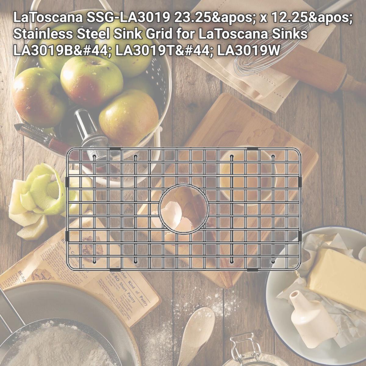 Picture of LaToscana SSG-LA3019 23.25' x 12.25' Stainless Steel Sink Grid for LaToscana Sinks LA3019B, LA3019T, LA3019W