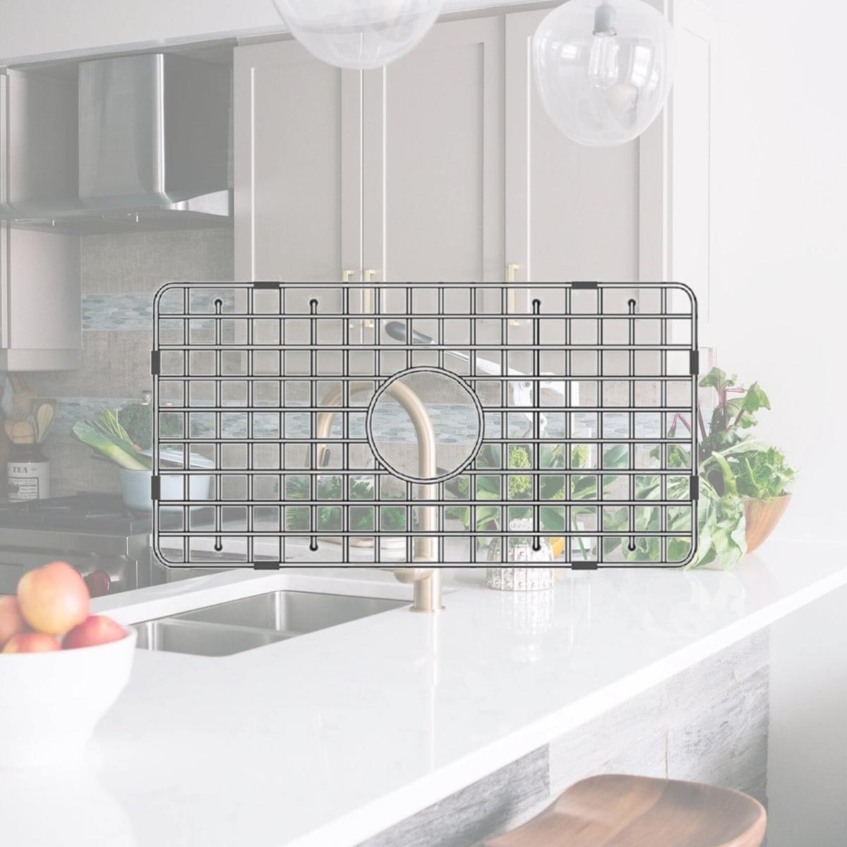 Picture of LaToscana SSG-LA3019 23.25' x 12.25' Stainless Steel Sink Grid for LaToscana Sinks LA3019B, LA3019T, LA3019W