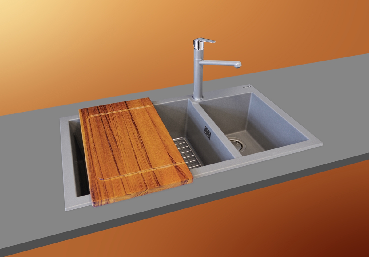 Picture of LaToscana TAGL44 Wood Cutting Board for LaToscana Quartz Sinks ON6010/ON6010ST, ON7610/ON7610ST, ON4110/ON4110ST