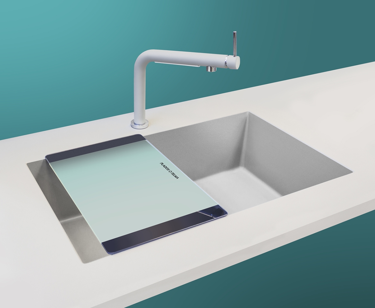 Picture of LaToscana ONTAGCR Glass Cutting Board for LaToscana Quartz Sinks ON6010/ON6010ST, ON7610/ON7610ST, ON4110/ON4110ST