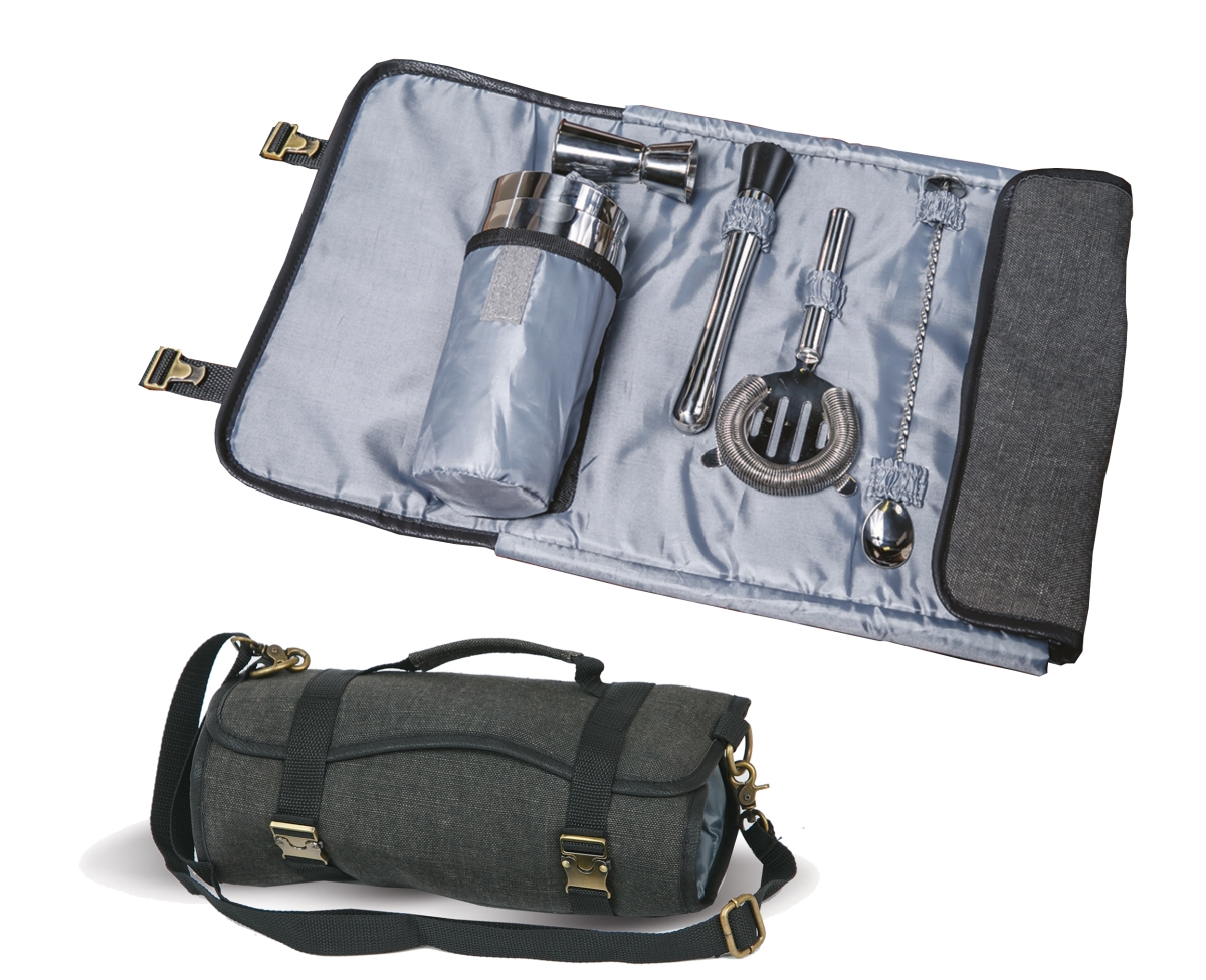 Psm-411gr Cocktail Bar Tool Roll Up - Grey