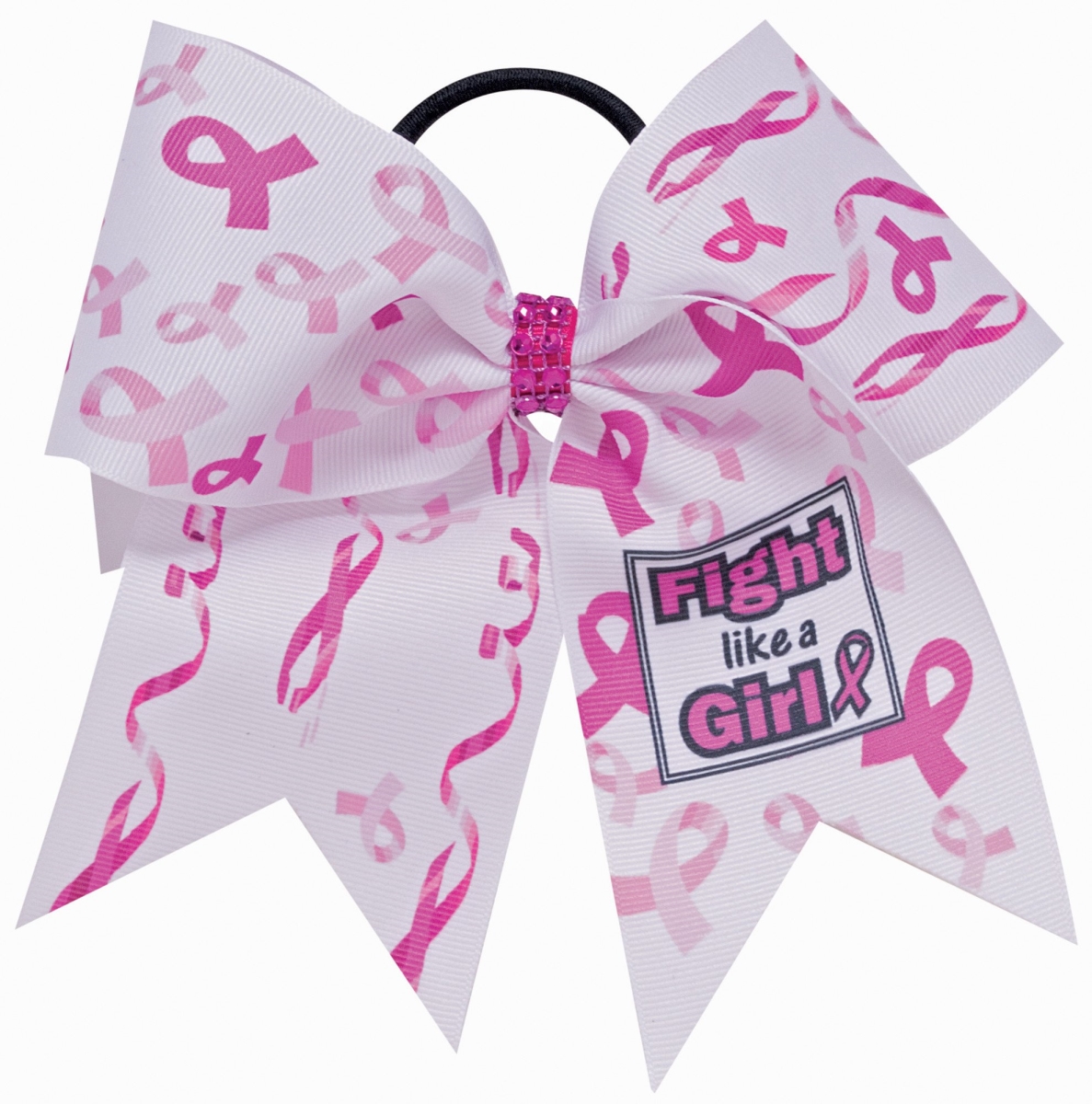 Bc250 -wht -os Bc250 Fight Like A Girl Bow, White - One Size