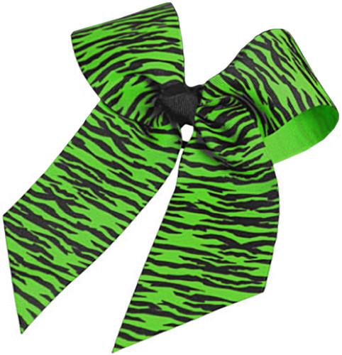 Hb150ap Animal Print Hair Bow, Lime With Black Zebra - One Size