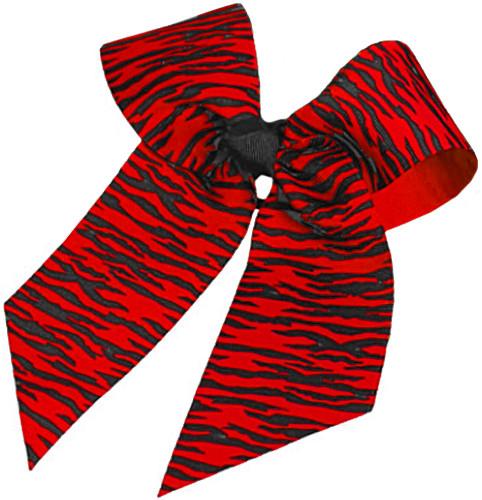 Hb150ap-redblk-os Hb150ap Animal Print Hair Bow, Red With Black Zebra - One Size