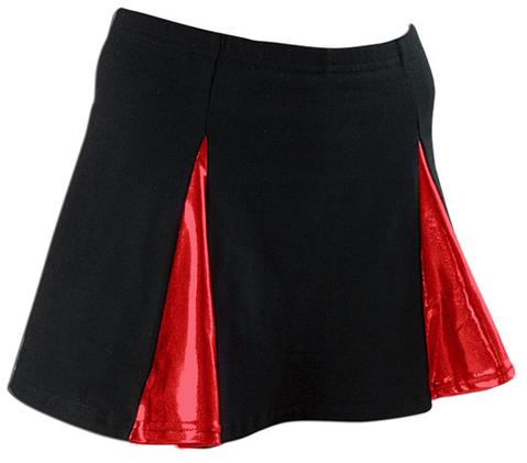 4100m -blkred-ys 4100m Youth Metallic Skirt With Brief, Black With Red - Small