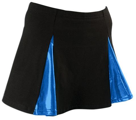 4100m -blkroy-yl 4100m Youth Metallic Skirt With Brief, Black With Royal - Large