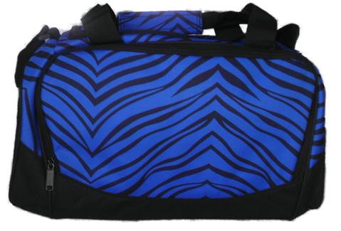 B400ap -roy -l B400ap Small Zebra Print Duffle Bag, Royal Zebra - Large