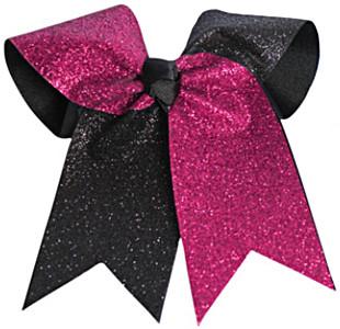Hb270gl-hpkblk-os Hb270gl Glitter Twister Bow, Hot Pink With Black - One Size