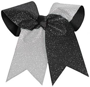 Hb270gl-silblk-os Hb270gl Glitter Twister Bow, Silver & Black - One Size