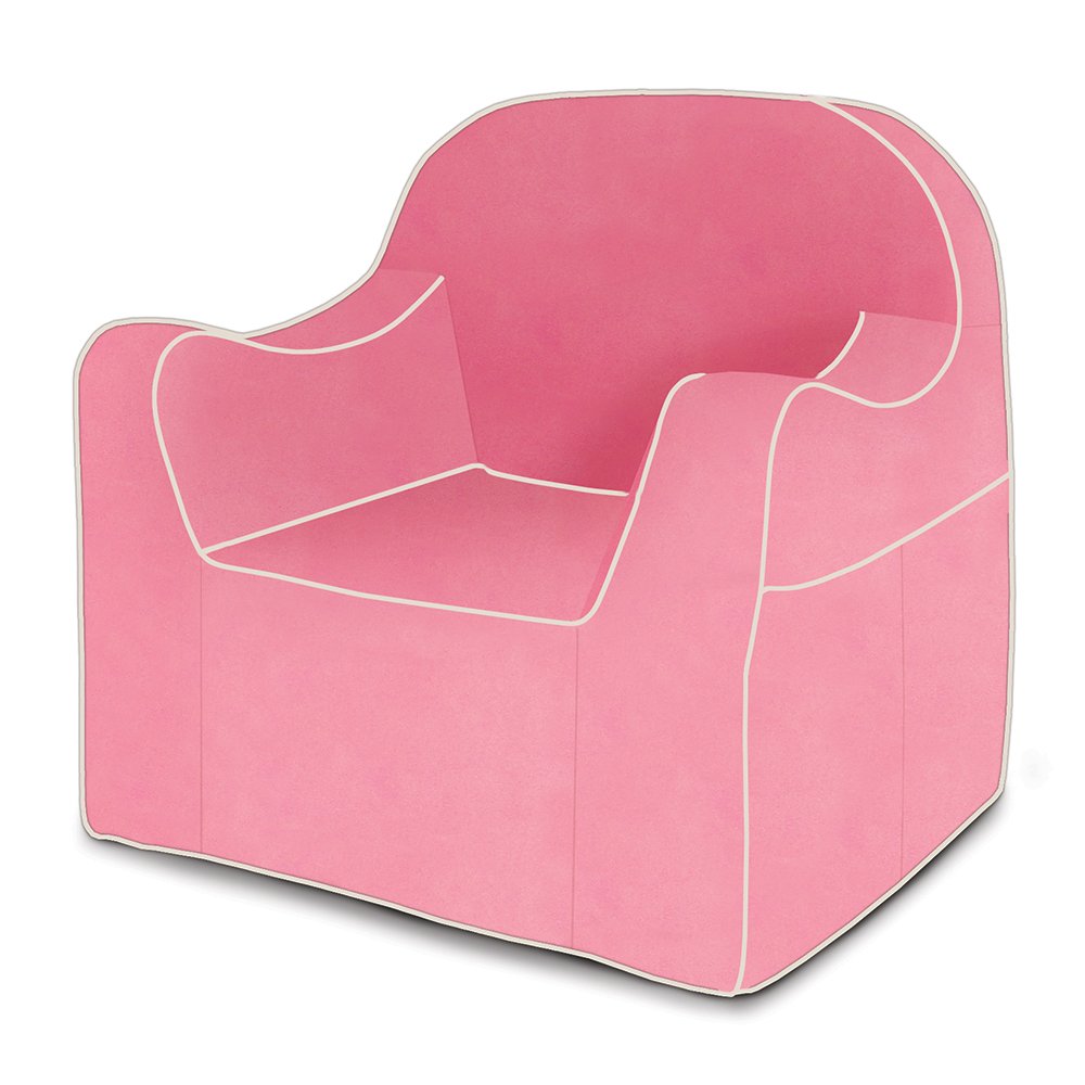 Pkffrcpk Reader Chair, Pink With White Piping
