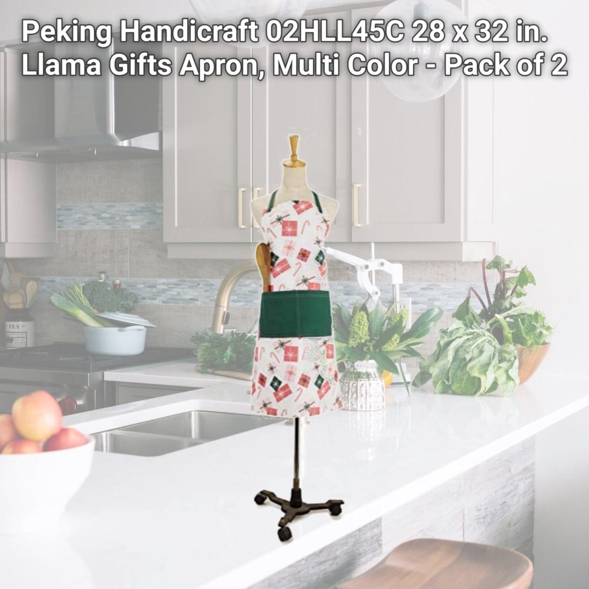 Picture of Peking Handicraft 02HLL45C 28 x 32 in. Llama Gifts Apron, Multi Color 