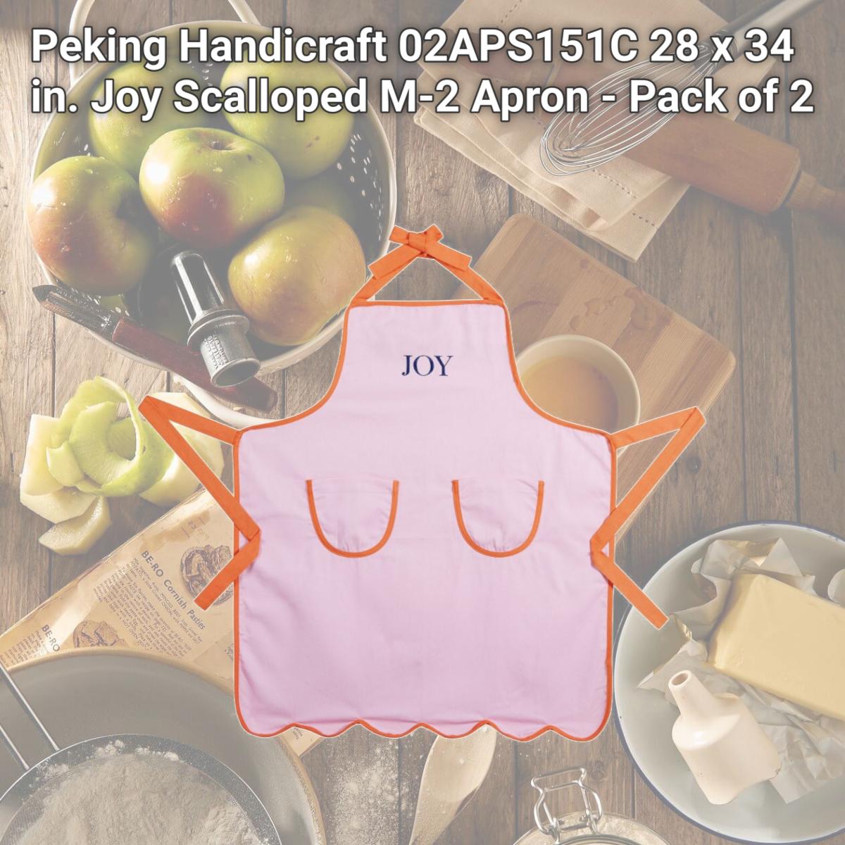 Picture of Peking Handicraft 02APS151C 28 x 34 in. Joy Scalloped M-2 Apron 