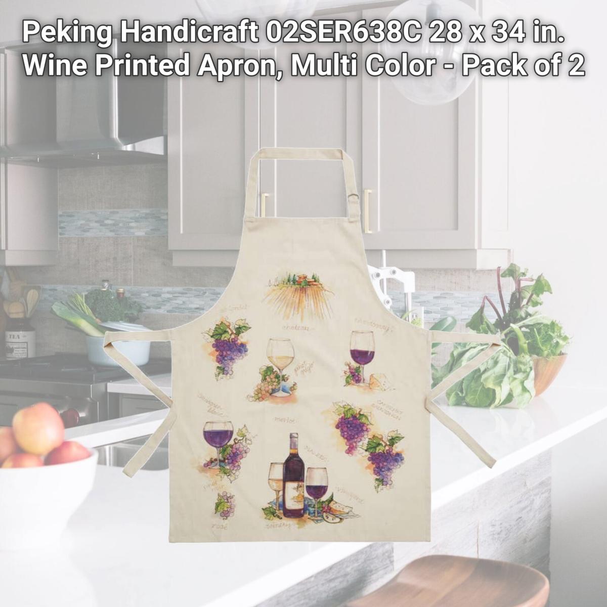 Picture of Peking Handicraft 02SER638C 28 x 34 in. Wine Printed Apron, Multi Color 