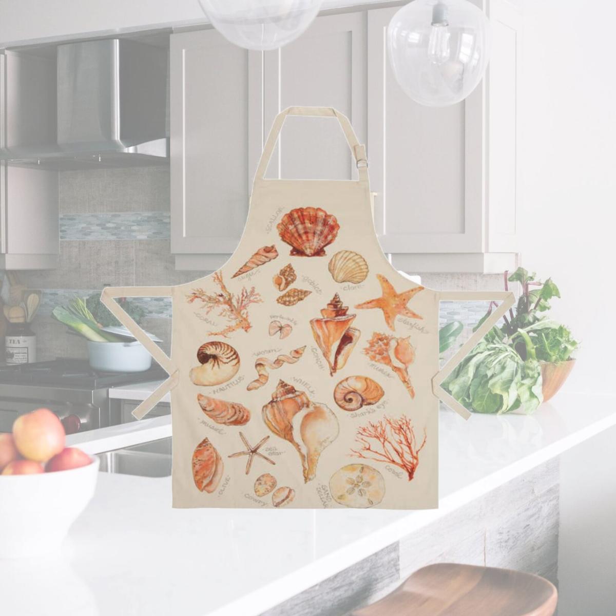Picture of Peking Handicraft 02SER606C 28 x 34 in. Seashells Printed Apron, Multi Color 