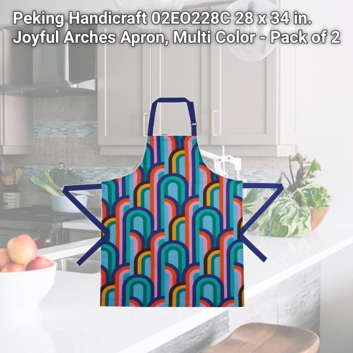 Picture of Peking Handicraft 02EO228C 28 x 34 in. Joyful Arches Apron, Multi Color 