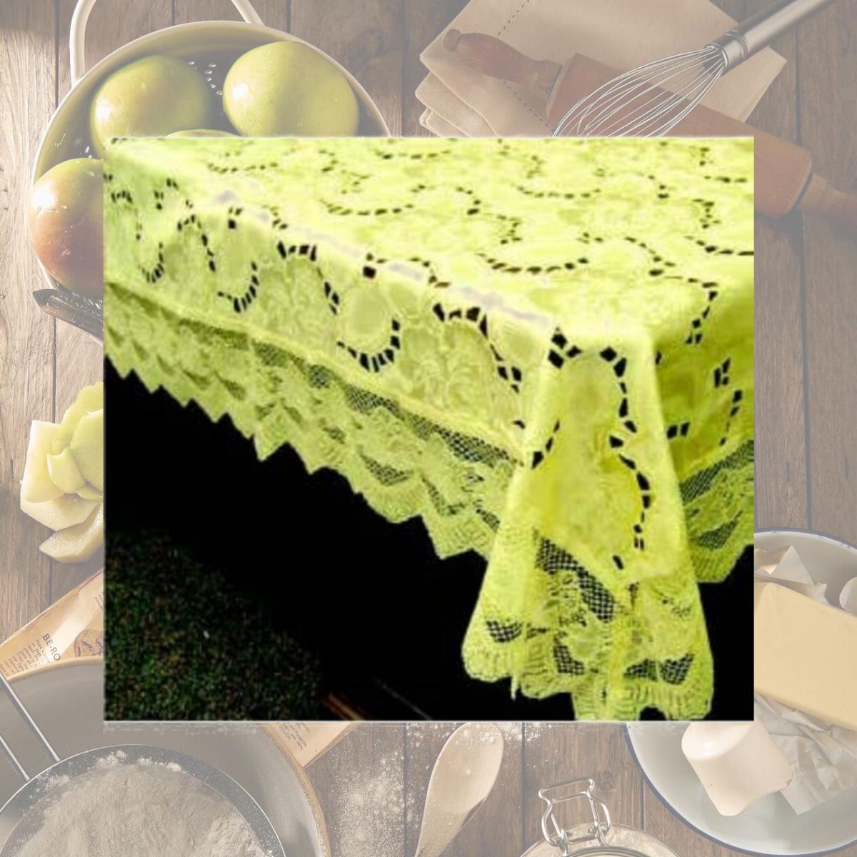 Picture of Peking Handicraft 232742ABE90OB 72 x 90 in. Poly Cutwork & Embroidered Lace Tablecloth, Multi Color