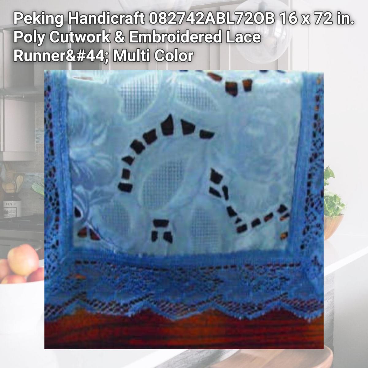 Picture of Peking Handicraft 082742ABL72OB 16 x 72 in. Poly Cutwork & Embroidered Lace Runner, Multi Color