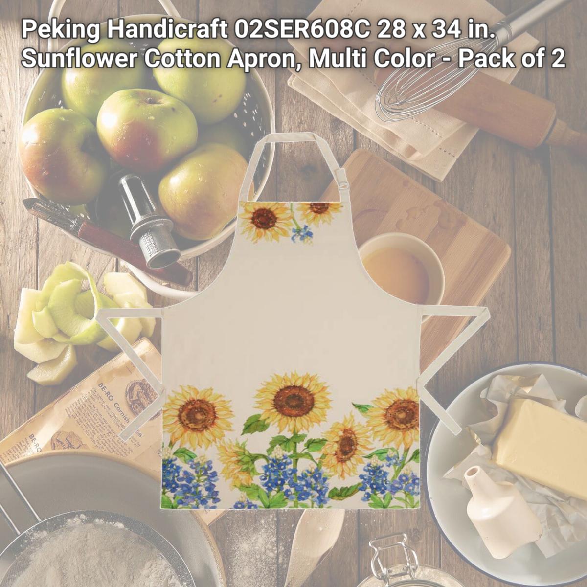 Picture of Peking Handicraft 02SER608C 28 x 34 in. Sunflower Cotton Apron, Multi Color 