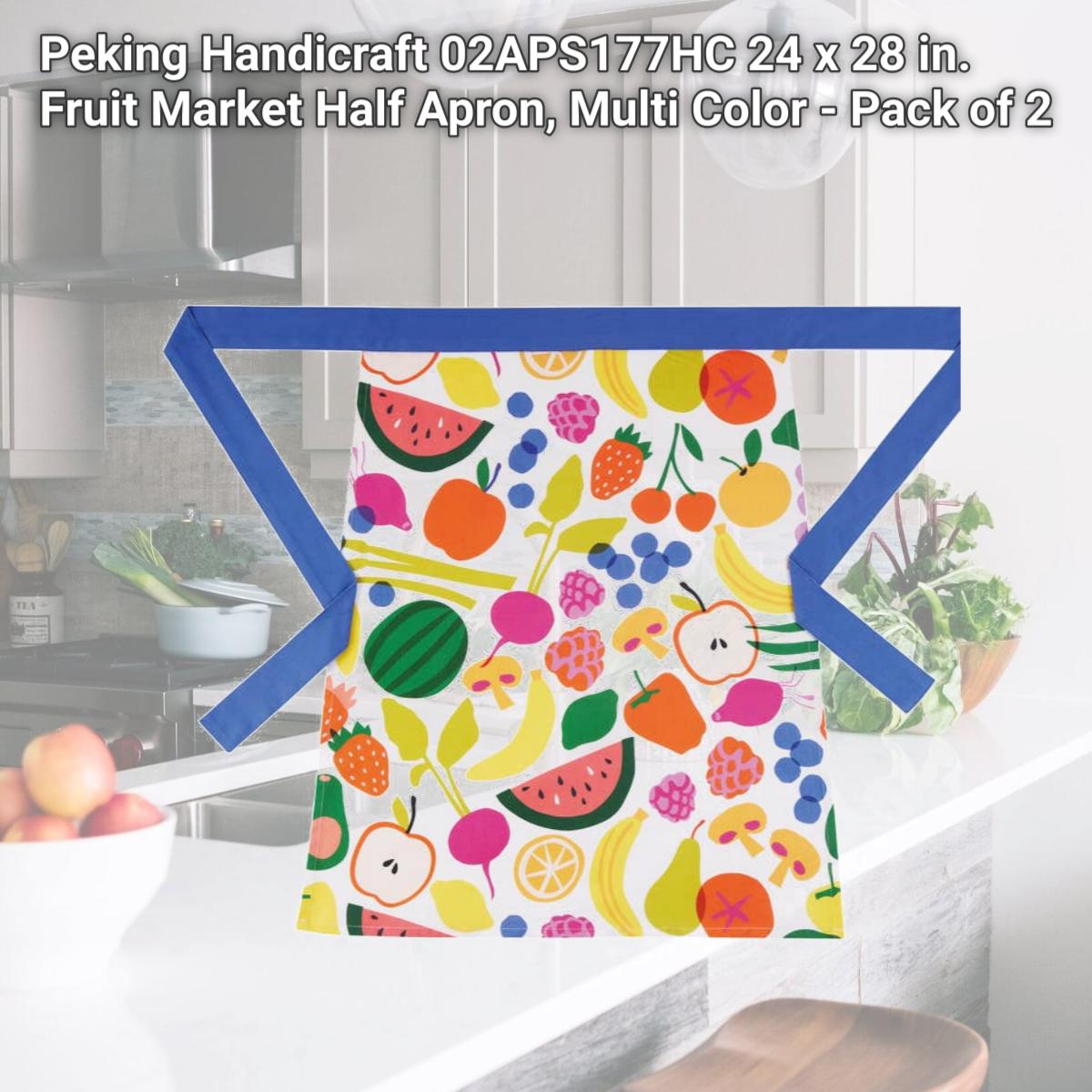 Picture of Peking Handicraft 02APS177HC 24 x 28 in. Fruit Market Half Apron, Multi Color 
