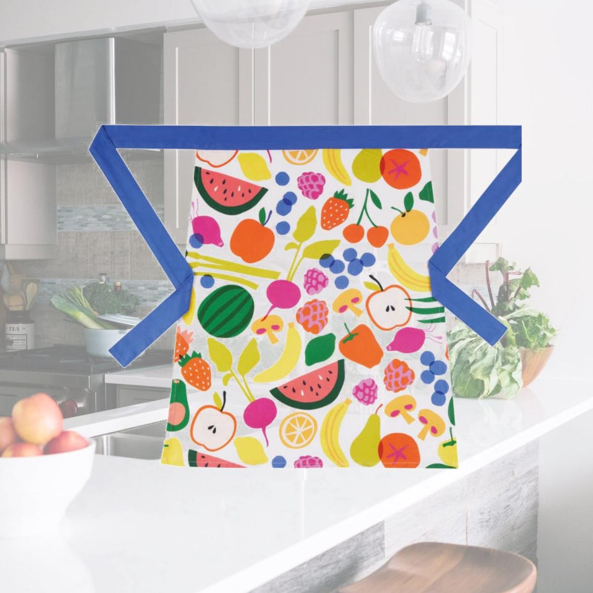 Picture of Peking Handicraft 02APS177HC 24 x 28 in. Fruit Market Half Apron, Multi Color 
