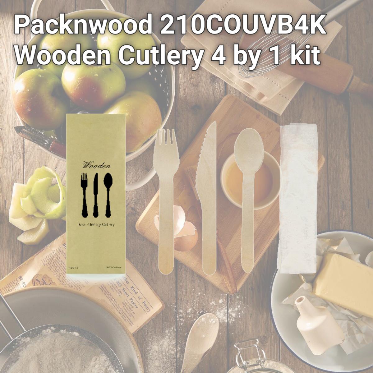 Picture of Packnwood 210COUVB4K Wooden Cutlery 4 by 1 kit