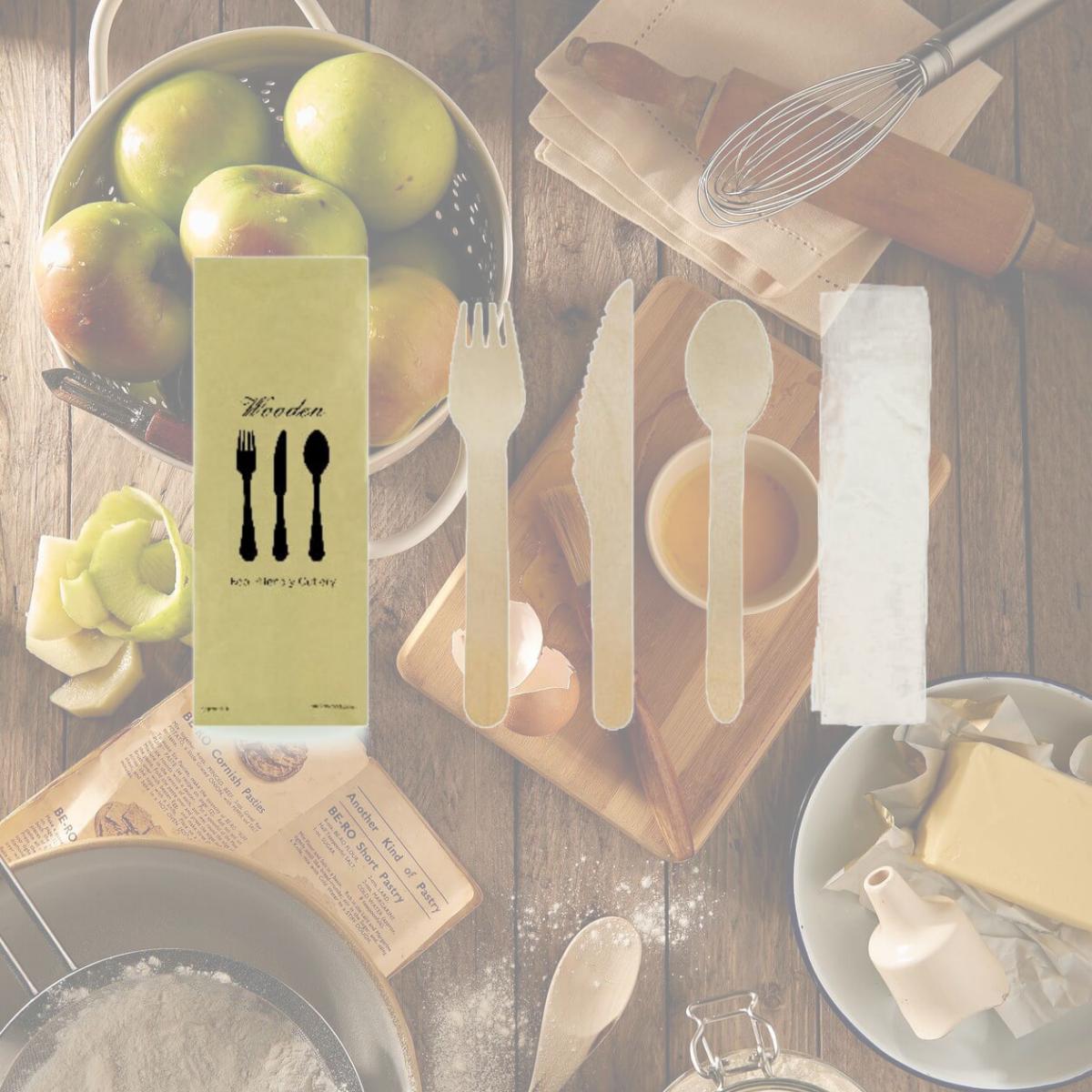 Picture of Packnwood 210COUVB4K Wooden Cutlery 4 by 1 kit