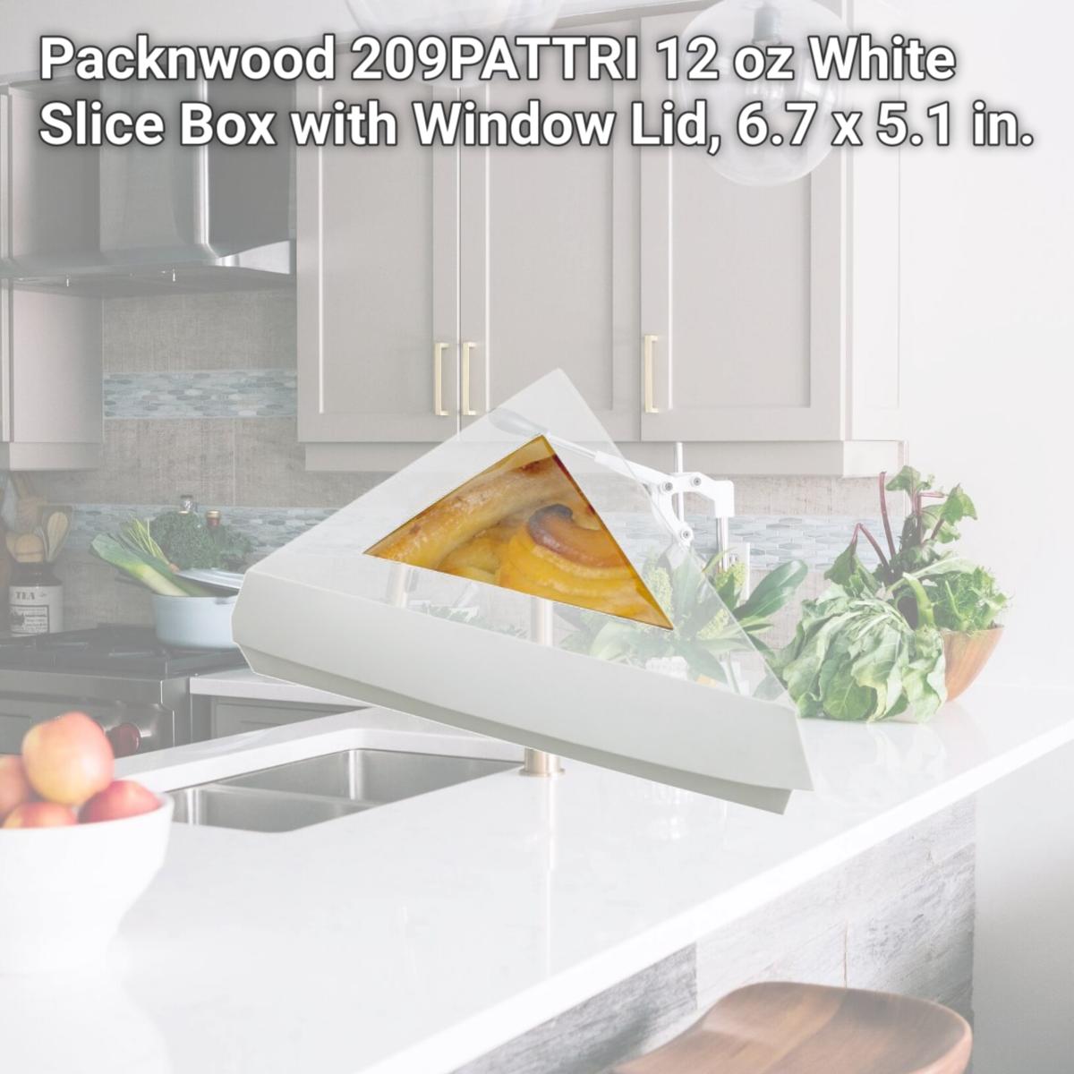 Picture of Packnwood 209PATTRI 12 oz White Slice Box with Window Lid, 6.7 x 5.1 in.