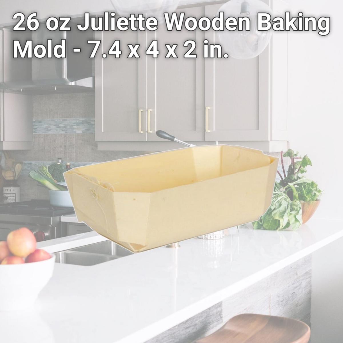 Picture of Packnwood 210NBAKE101 26 oz Juliette Wooden Baking Mold - 7.4 x 4 x 2 in.