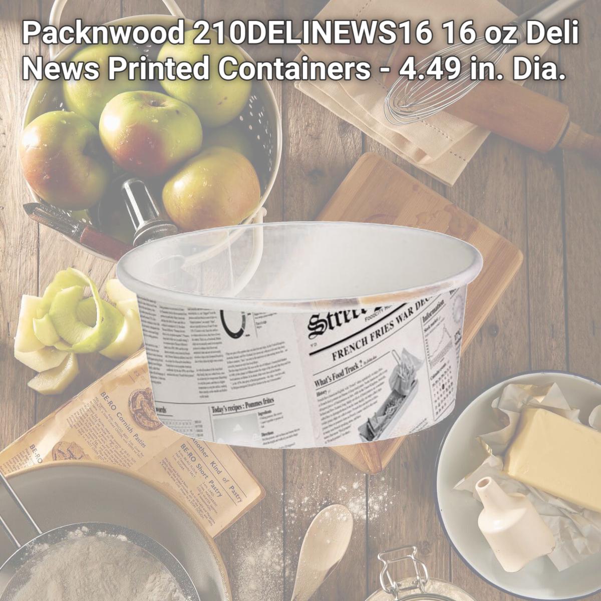 Picture of Packnwood 210DELINEWS16 16 oz Deli News Printed Containers - 4.49 in. Dia.