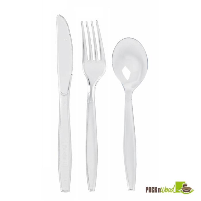210cv88k41t 7.55 X 1.77 In. Majesty Cutlery Clear Kit With 4 Knife Fork Spoon Napkin, Clear