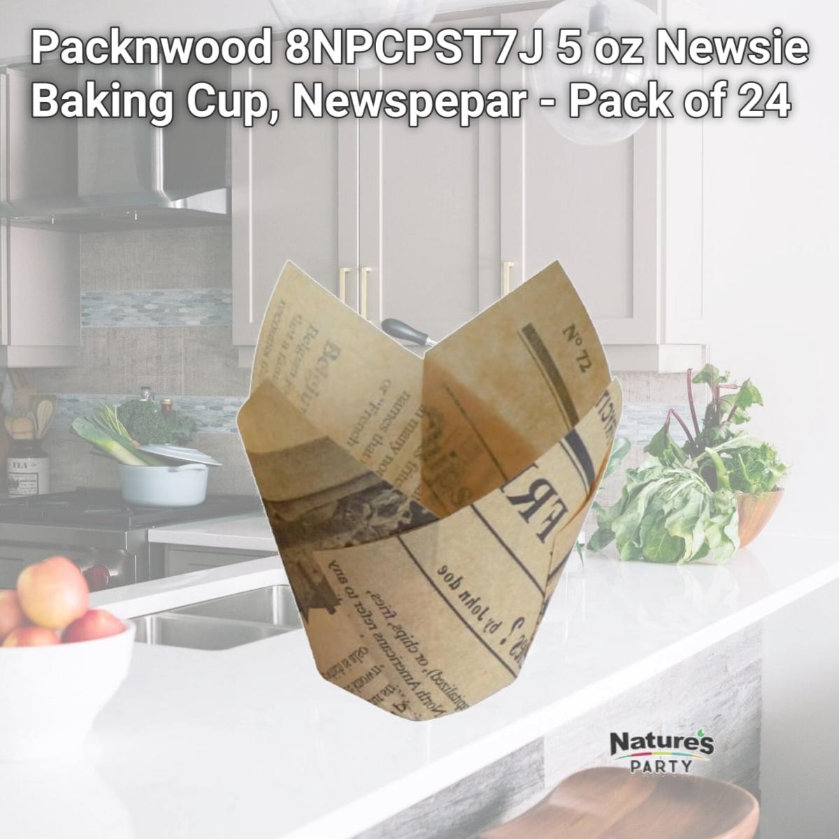 Picture of Packnwood 8NPCPST7J 5 oz Newsie Baking Cup, Newspepar - Pack of 24
