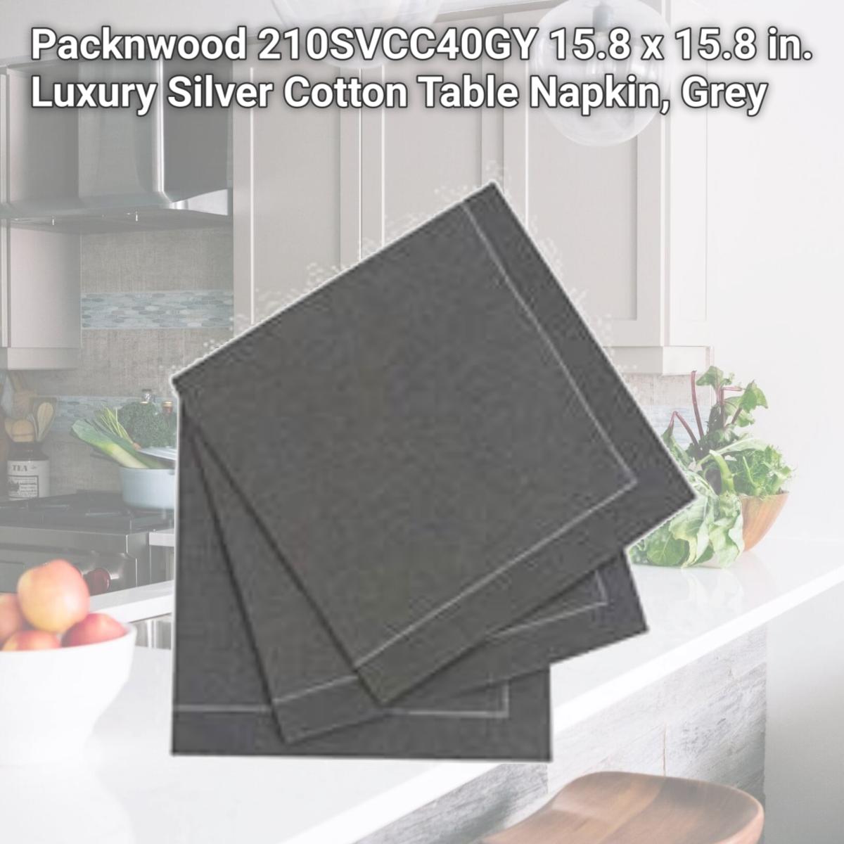 Picture of Packnwood 210SVCC40GY 15.8 x 15.8 in. Luxury Silver Cotton Table Napkin, Grey