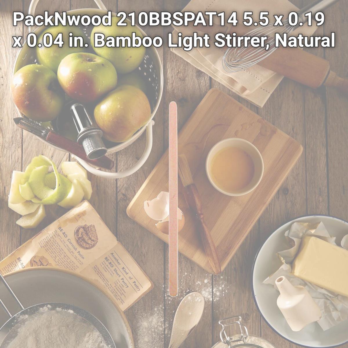 Picture of PackNwood 210BBSPAT14 5.5 x 0.19 x 0.04 in. Bamboo Light Stirrer, Natural