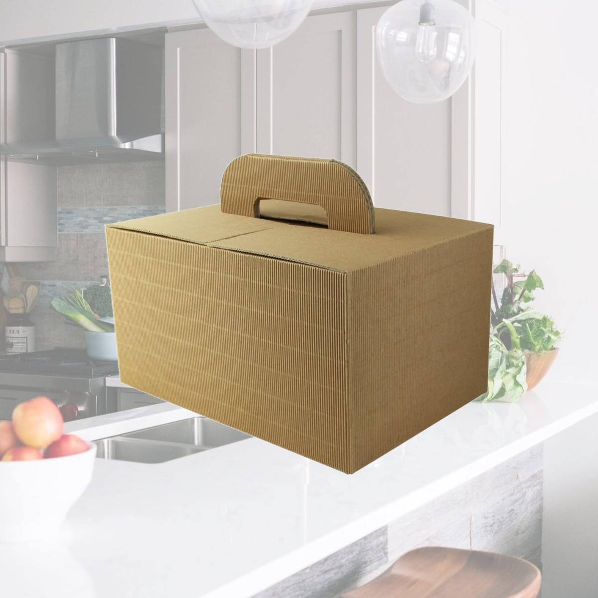 Picture of Packnwood 210LUNCHGO4 12.6 x 8.7 x 6.75 in. Take Out Lunch Box with Handles, Kraft
