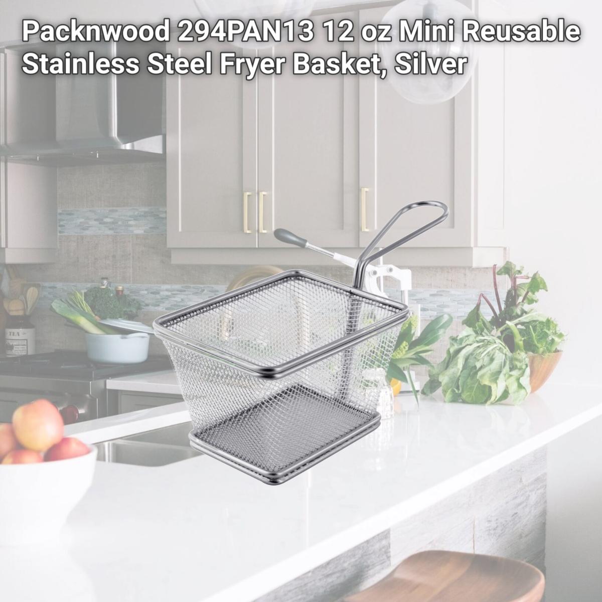 Picture of Packnwood 294PAN13 12 oz Mini Reusable Stainless Steel Fryer Basket, Silver