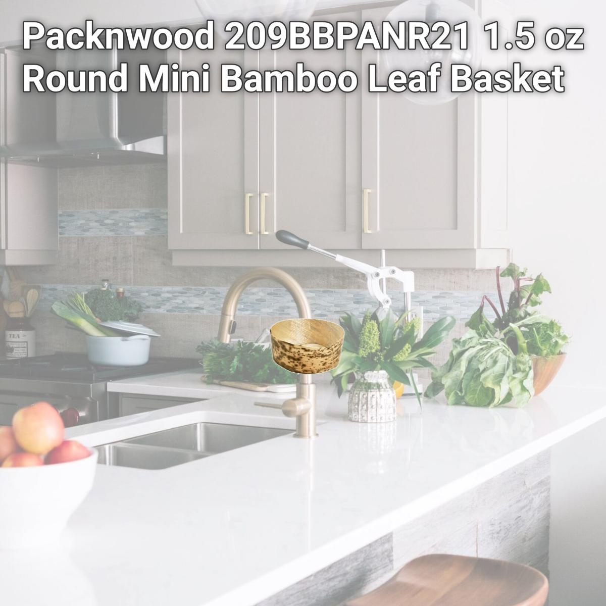 Picture of Packnwood 209BBPANR21 1.5 oz Round Mini Bamboo Leaf Basket