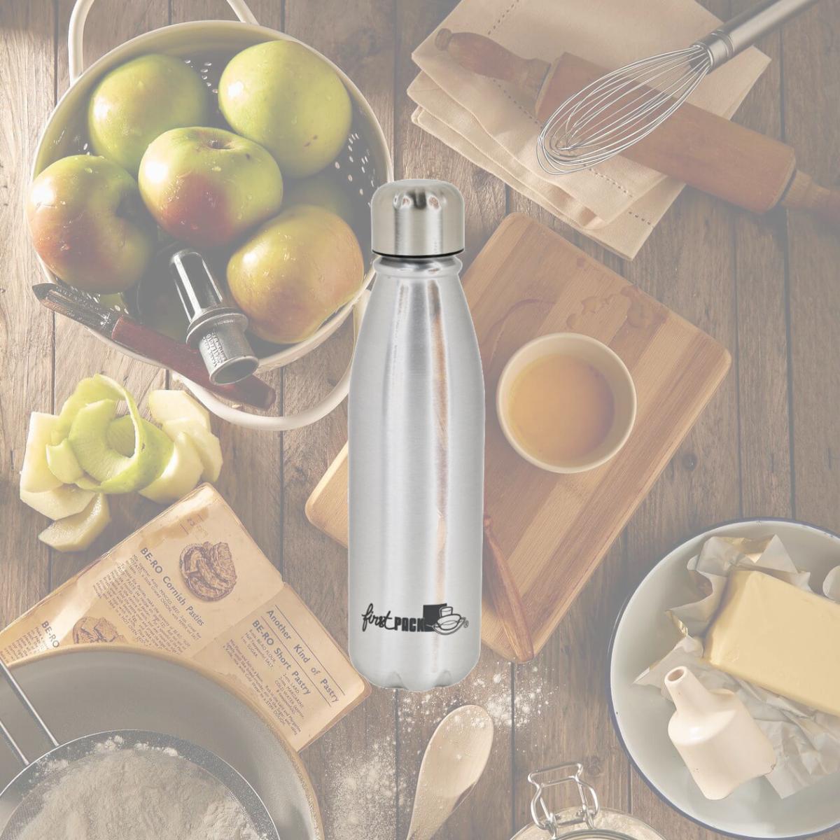 Picture of Packnwood 294IBOUTA500 17 oz Noxbottle Reusable Aluminium Water Bottle with PP & Metal Cap, Silver