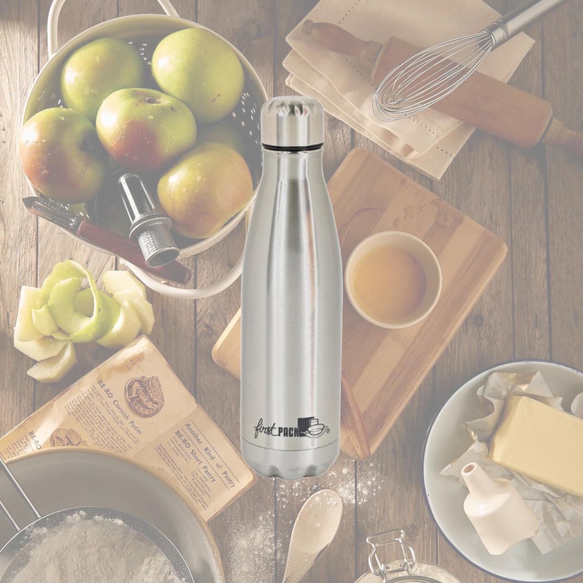 Picture of Packnwood 294IBOUTH501 17 oz Noxbottle Reusable Stainless Steel Double Wall Isothermal Water Bottle with Cap, Silver