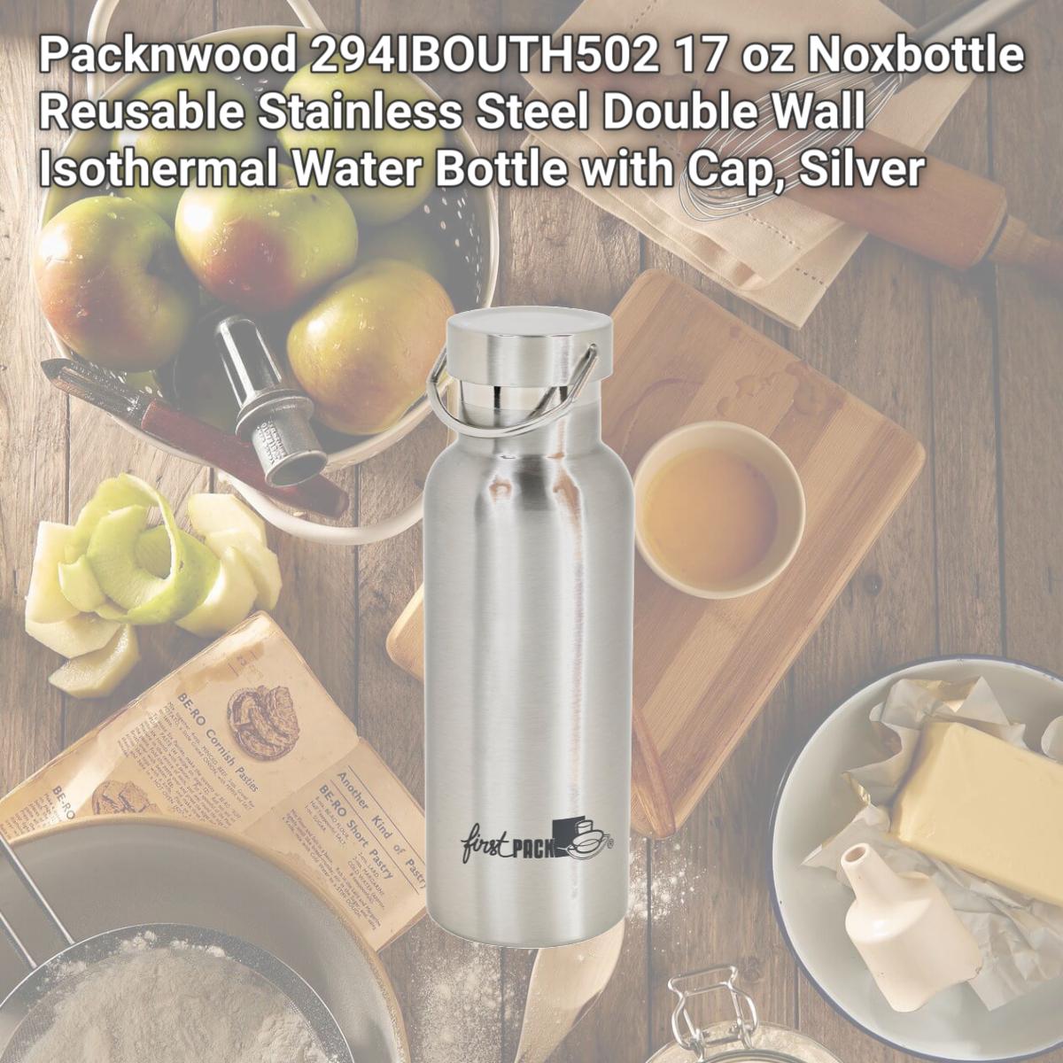 Picture of Packnwood 294IBOUTH502 17 oz Noxbottle Reusable Stainless Steel Double Wall Isothermal Water Bottle with Cap, Silver