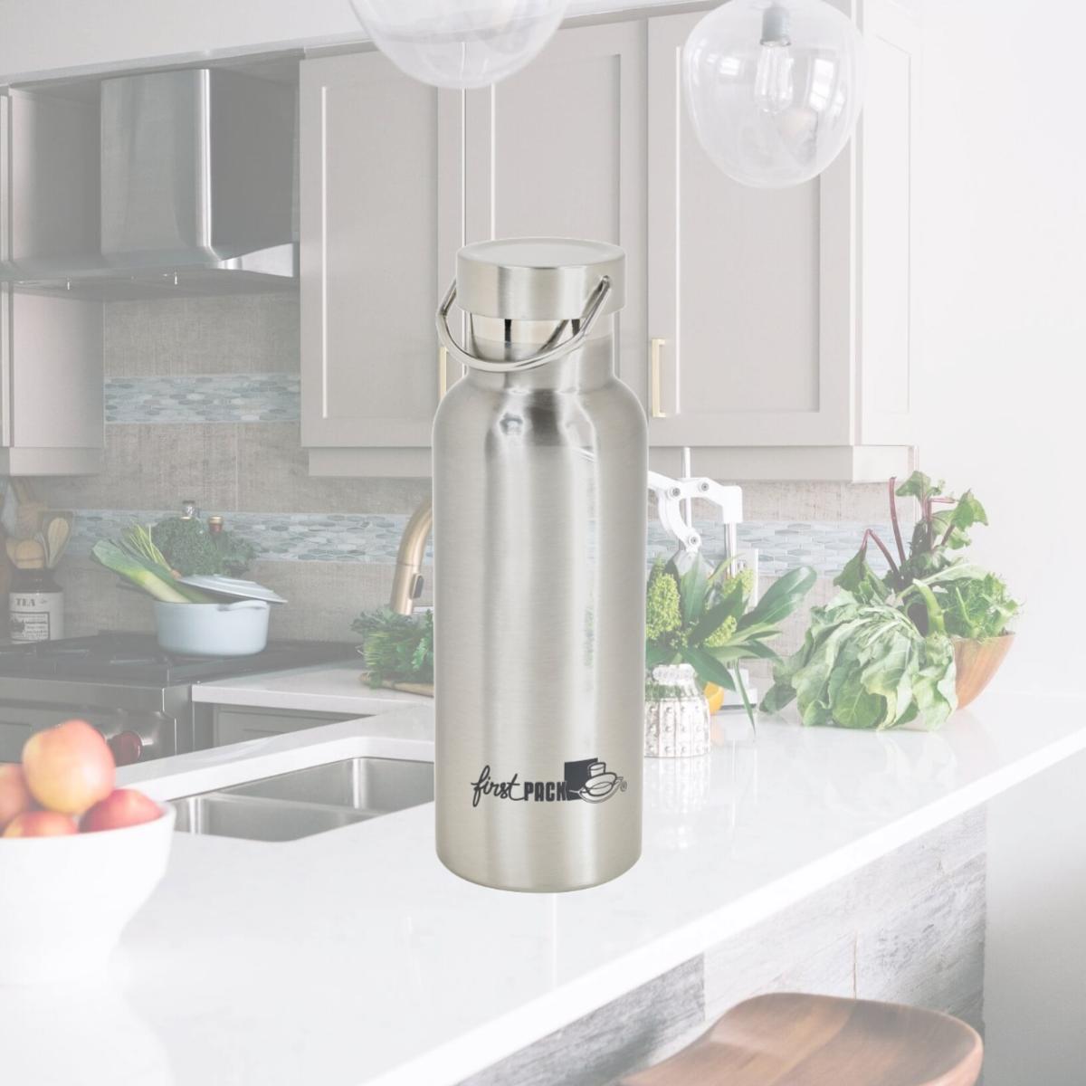 Picture of Packnwood 294IBOUTH502 17 oz Noxbottle Reusable Stainless Steel Double Wall Isothermal Water Bottle with Cap, Silver